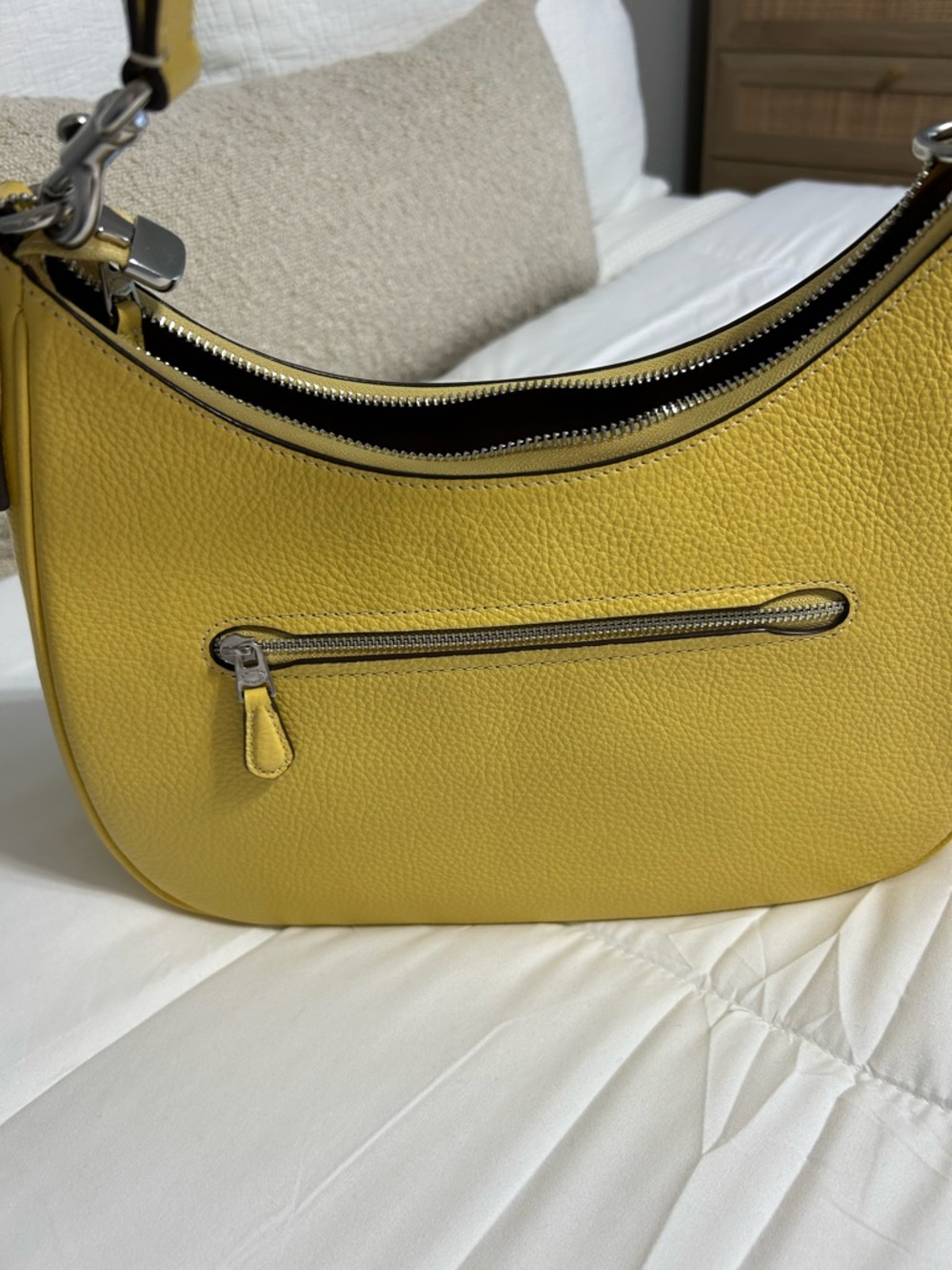 Coach Pebble Leather Shoulder Bag in Yellow - Picture 3 of 5